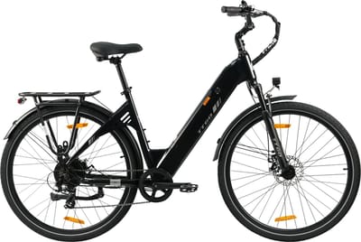 Elektrische fiets 28 Inch - Damesfiets-Herenfiets-Aluminiumlegering- met 7 versnellingen -36 V 18 Ah - 648Wh -elektrische stadsfiets -Achterwielmotor 250W - Hydraulische schijfrem -tot 120km- IP54 Waterdicht - Zwart