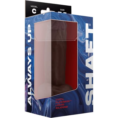 Shaft Model C 7.5 inch Liquid siliconen dildo met Balls Mahogany - Zwart - 2 cm