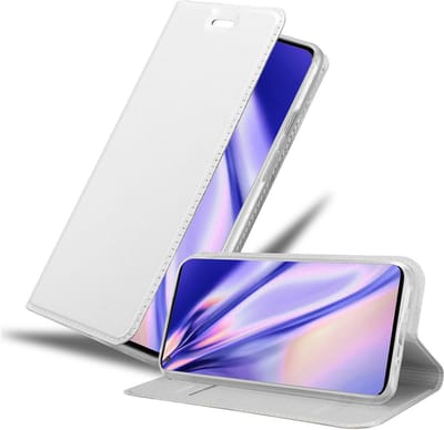 Cadorabo Hoesje geschikt voor OnePlus 8 in CLASSY ZILVER - Beschermhoes met magnetische sluiting, standfunctie en kaartvakje Book Case Cover Etui