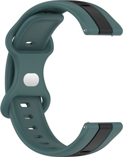 Siliconen bandje - geschikt voor Garmin Forerunner 55 / 245 / 645 - groen-zwart