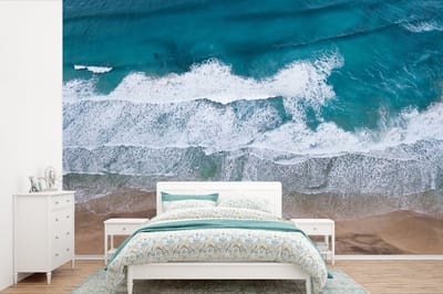 Behang - Fotobehang Strand - Zee - Water - Blauw - Breedte 525 cm x hoogte 350 cm