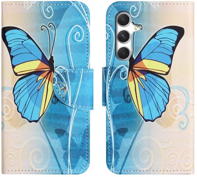 Coverup Hoesje - Geschikt voor Samsung Galaxy A27 Hoesje - Coverup Book Case - Blauwe Vlinder