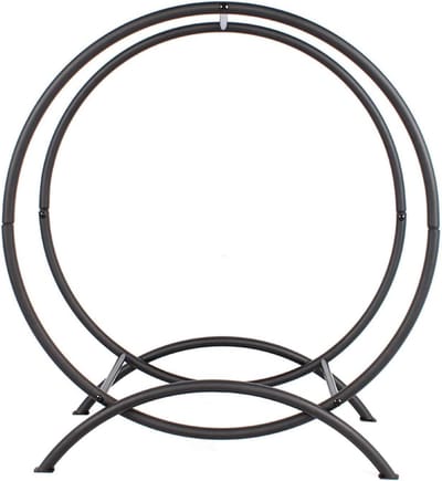 Houtrek - Hout opslag - Openhaard hout - Verhoogde basis - 3kg - Zwart