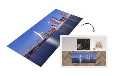 Keukenloper - Loper keuken - Erasmus - Brug - Rotterdam - Water - 120x50 cm - Keukenloper vinyl
