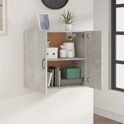 vidaXL - Wandkast - 60x31x60 - cm - bewerkt - hout - betongrijs