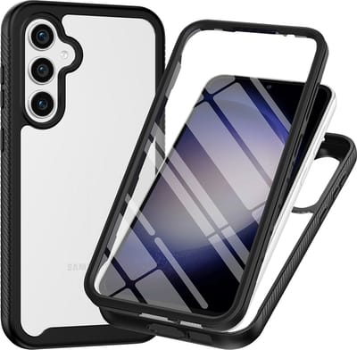 Just in Case hoesje geschikt voor Samsung Galaxy A37 Hoesje - 360° Full Protection Case met ingebouwde Screenprotector - Zwart