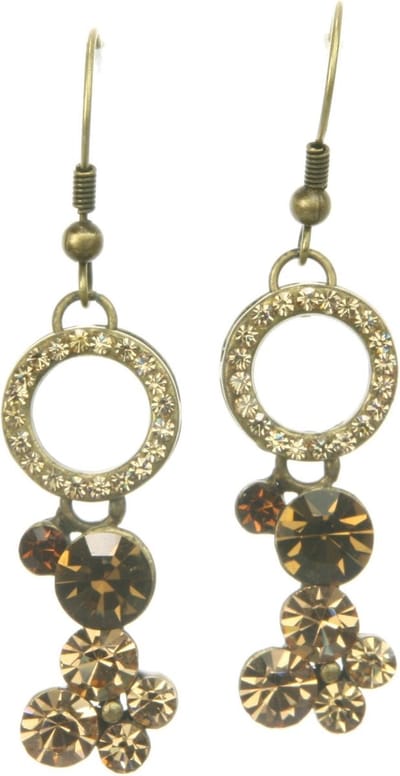 Behave - Oorhangers rond met beige steentjes - Elegante avondlook