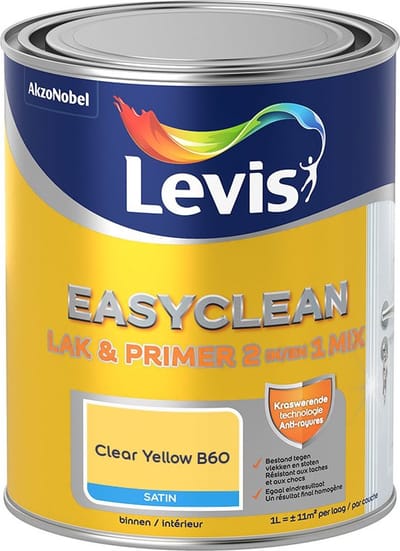 Levis - Easyclean Lak & Primer 2-In-1 Mix - Clear Yellow B60 - Mengverf - 1 L
