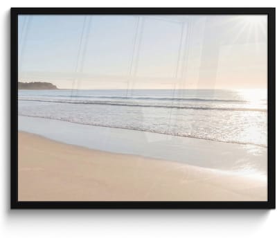 Poster in lijst - Fotolijst 80x60 cm - Posters - Zee - Zon - Zand - Posterlijst zwart - Decoratie - Wanddecoratie woonkamer - Muurdecoratie slaapkamer
