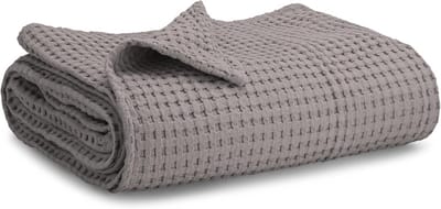 Wafelgeweven babydeken 100 x 101,6 cm - Ademend en zacht katoenen dekentje voor wieg, kinderwagen en bank