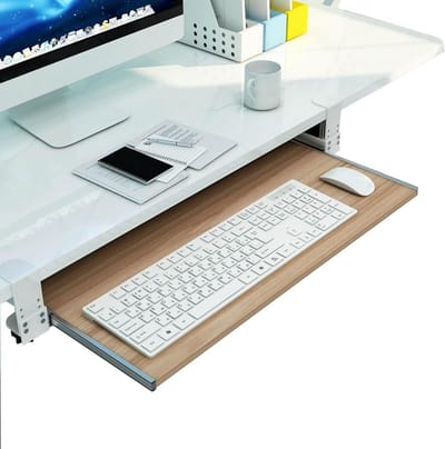 Toetsenbordlade Bureau - Onderbouw Lade - Bureau Organisatie - Uitschuifbaar Ontwerp - 65x30cm - Naturel