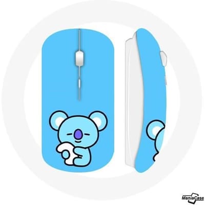 Bangtan BTS BT21 Koya RM draadloze muis blauwe achtergrond