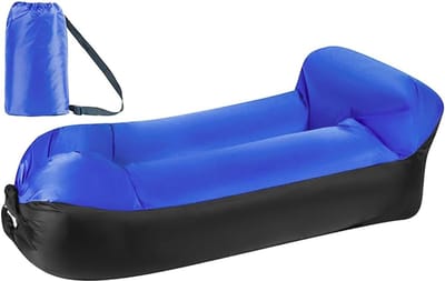 Opblaasbare bank, draagbare campingbank, 240 x 75 cm, voor camping, achtertuin, zwembad, strandfeesten