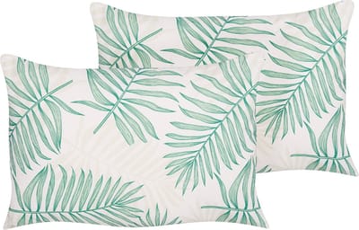 POGGIO - Tuinkussen set van 2 - Beige/ Groen - 40 x 60 cm - Polyester