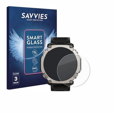 3 Stuks Savvies Screenprotector - geschikt voor Huami Amazfit T-Rex Ultra 2 - beschermfolie glas transparant
