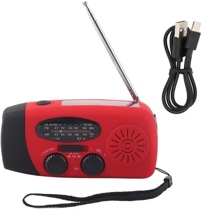 Unyqoos® Oprolbare noodradio met zonne-energie en led-zaklamp voor noodgevallen
