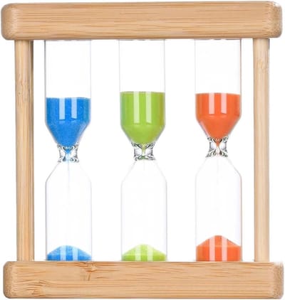 Zandloper Houten Frame - Keukentimer Zandklok - Tijd Beheren - Duidelijke Zandstroom - 10x10x10 mm - Gekleurd