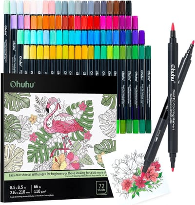 Alcohol Markers - Kleurmarkerset - Multifunctionele Kleurboek - 80 Levendige Kleuren - Dubbele Punt Tips - Voor Volwassenen