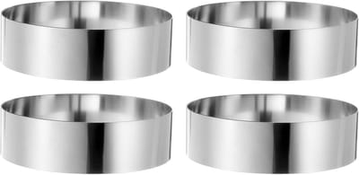 Ronde Taartringen - Mousse Ringen Dessertringen - Taarten Bakken - Naadloos Roestvrij Staal - 18 x 5 cm - Zilver