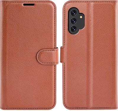 MobyDefend Hoesje - Geschikt voor Samsung Galaxy A13 (4G) - Kunstleren Wallet Book Case (Sluiting Voorkant) - Bruin