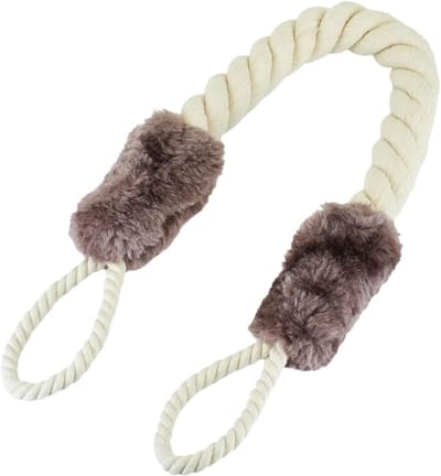 Veiligheidsdeurstopper voor Kinderen en Huisdieren, 60 cm Katoenen Deur Lanyard met Klembeveiliging en Handgreepstopper in Bruin