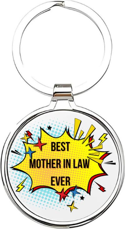 Akyol - Best mother in law Sleutelhanger - moeder - mama - Schoonmoeder sleutelhanger - mama sleutelhanger - Sleutelhanger mam - Familie sleutelhanger - moederdag cadeautje - Mama cadeau - mom - stiefmoeder - Bonusmoeder - mothersday - 4 x 7,5 CM