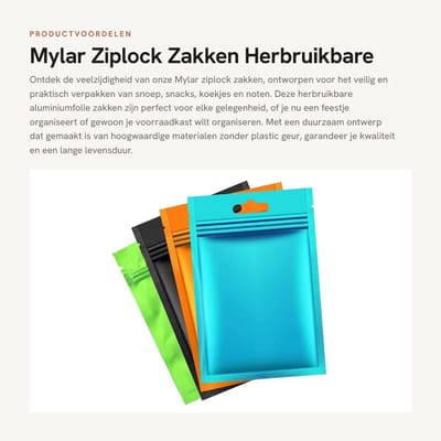 Dailygoods- Ziplock Zakken Herbruikbaar - Aluminium Opbergzakken - Vacuümzakken - Hersluitbare Zakken - Dubbelzijdige Folie - Duurzaam Materiaal