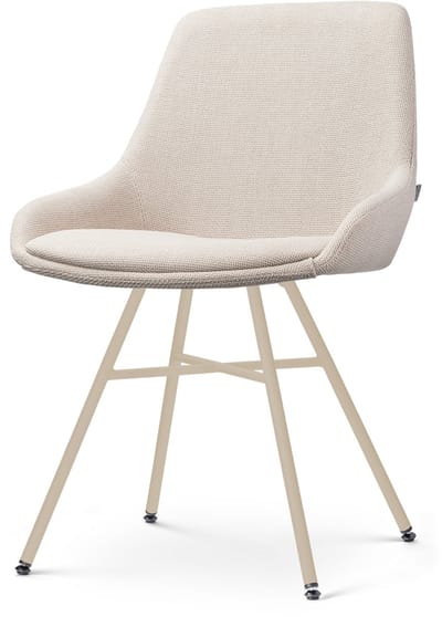 Nolon Noa-Isa Eetkamerstoel Beige - Beige Onderstel - Stoffen - Scandinavisch - Comfortabel