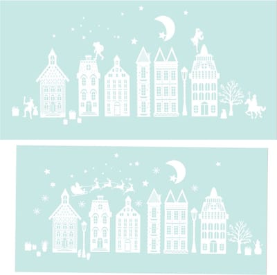 Decoratieve raam sticker sint en piet - kerst - statische herbruikbaar
