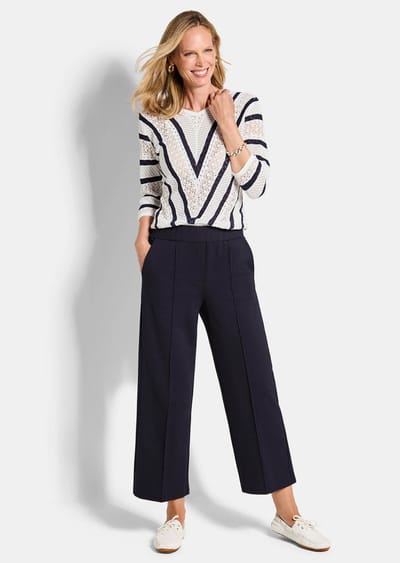 Culotte VERA van viscose-jersey - marine - Gr. 40 van Goldner Fashion