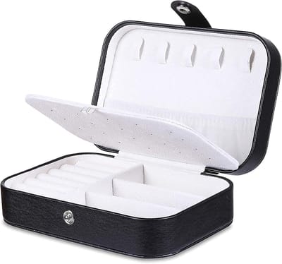Opbergdoos Sieraden - Reis Organizer - Sieraden Opbergen - Dubbellaags Ontwerp - Compact Formaat - Wit