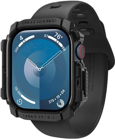 Spigen Rugged Armor Hoesje Geschikt voor Apple Watch 11/10 42MM - Bumper Case Zwart