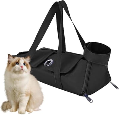 Transportbox Katten - Draagtas Dieren - Reizen met Huisdieren - Ergonomische Handgrepen - Maat L - Zwart