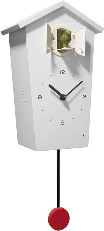 RONN® Koekoeksklok Modern - Wandklok - Wekker - Inclusief Nachtfunctie - Wit - 4cm x 18cm x 28cm; 1.06 kg