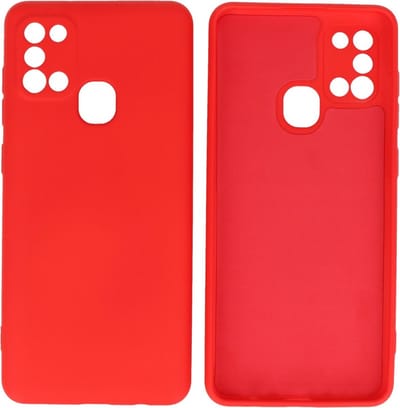 Hoesje Geschikt voor Samsung Galaxy A21s - Fashion Telefoonhoesje Backcover - Siliconen Hoesje - Rood