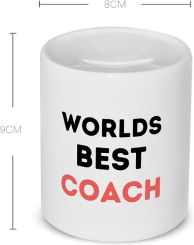 Akyol - worlds best coach Spaarpot - Coach - de beste coach - sport - verjaardagscadeau - verjaardag - cadeau - cadeautje voor coach - coach artikelen - kado - geschenk - gift - 350 ML inhoud