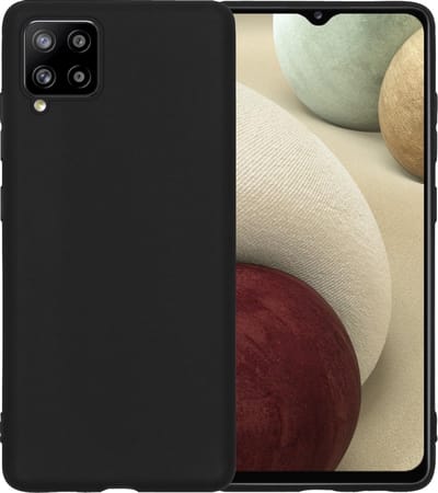 Hoesje - Geschikt voor Samsung Galaxy A12 - Sterk & Shockproof - Hoes Cover - Siliconen Case - Telefoonhoesjes - Zwart