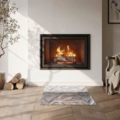 Coloray Vloerplaat Houtkachel - Vloerplaat Openhaard - 60 cm x 60 cm - Houtkachel Accessoires - Wit Vloerplaat Kachel - Onderplaat Voor Houtkachel - Plaat voor Onder Houtkachel - Open Haard Accessoires - Verwarmingsaccessoires