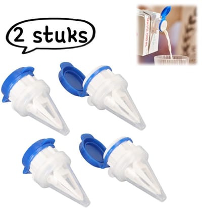 4-delige set - Sluitclip - Drankdispenser in doos - Verlengstuk voor melkdranken met deksel om morsen te voorkomen - Dispenser - Wit