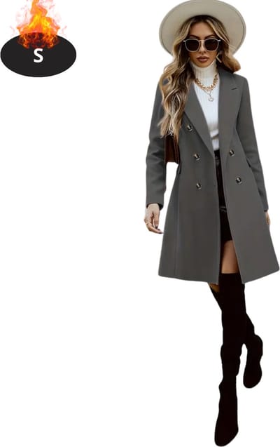 Livano Mantel Dames - Tussenmantel - Jas - Mantelpakje - Trenchcoat - Overjas - Overcoat - Winter - Grijs - S