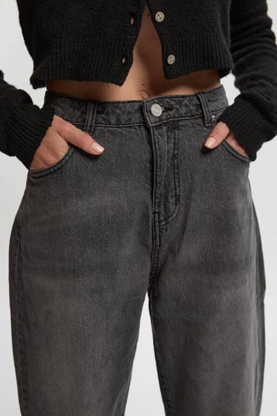 boohoo Dames Petite Basic Slim Fit Jeans | Mid Grey | Maat: 8/26L