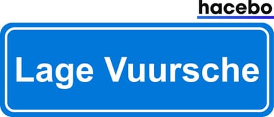 Hacebo - Plaatsnaam Sticker - 29x10 CM - Lage Vuursche sticker - Verkeersborden sticker - grappige cadeaus - Lage Vuursche