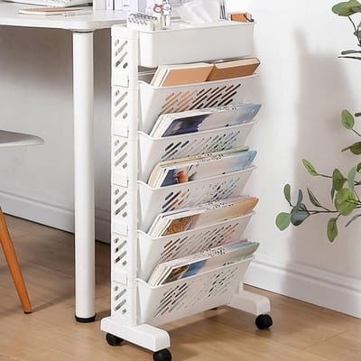 Allecto - Praktische Movable Bookshelf - 6-laags Organizer Shelf voor