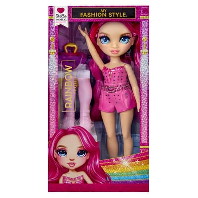 Rainbow High My Fashion Style Stella, modepop van 28 cm met fuchsiaroze statementoutfit, stijlvolle handtas, geweldig speelgoed of cadeau voor meisjes, kinderen in de leeftijd van 4-12 jaar