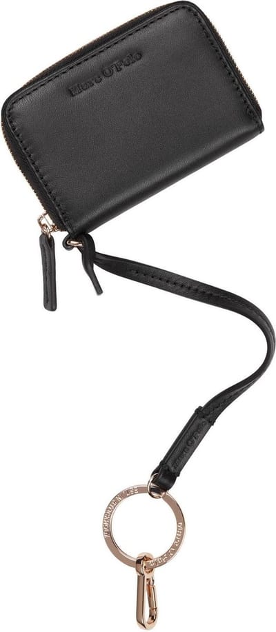Marc O'Polo Leren Kaarthoes Melissa Zip Wallet Black Zwart