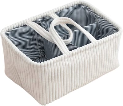 Organizer voor luiers met afneembare compartimenten, draagbare verschoontafel en caddy voor babydoeken en accessoires