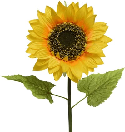 Bellatio Design Kunstbloem Zonnebloem tak - 76 cm - geel - kunst zijdebloem - decoratie bloemen