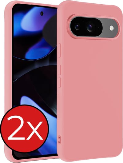 Hoesje - 2 Stuks - Geschikt voor Google Pixel 9 - Sterk & Shockproof - Telefoonhoes - Back Cover - Case Siliconen - Telefoon Hoes - Lichtroze