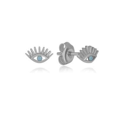 Blauwe Oog Oorknop Zilveren (925 sterling zilvergehalte) Oorbel Trendy Minimalistisch Oorknop Combi Bedel Zilverkleurig Dames Meisje | Cadeau Voor Vrouw