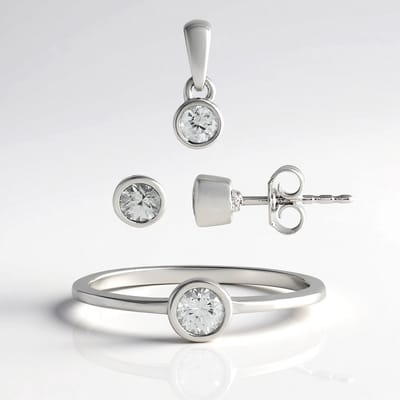 Cavill - Zilveren Ring Geplatineerd - 925 Sterling Zilver met 4 Cambodjaanse Briljantgeslepen Zirkonen 1 265 ct - Elegant Minimalistisch Design